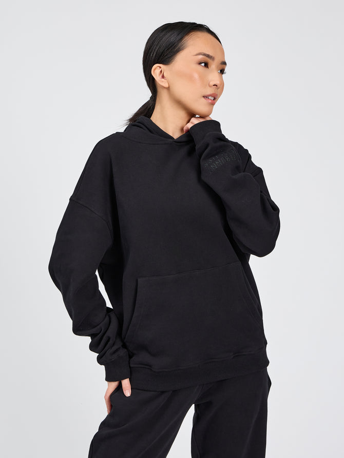 Buff Bunny Embossed Spellout Beyond Cowlneck Hoodie Women's Size