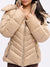 Waist Taper Puffer Jacket - Beige Image 2