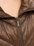 Cinch Waist Puffer Vest - Dark Brown Image 5