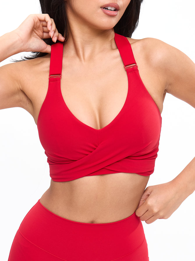 Candy Wrap Sports Bra - Lipstick Red Image 0