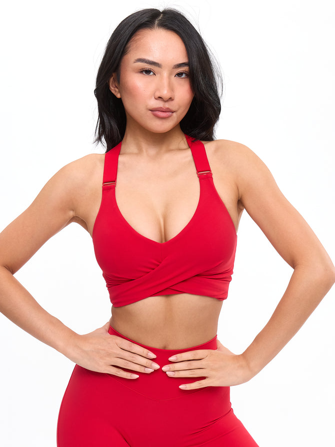 Candy Wrap Sports Bra - Lipstick Red Image 4