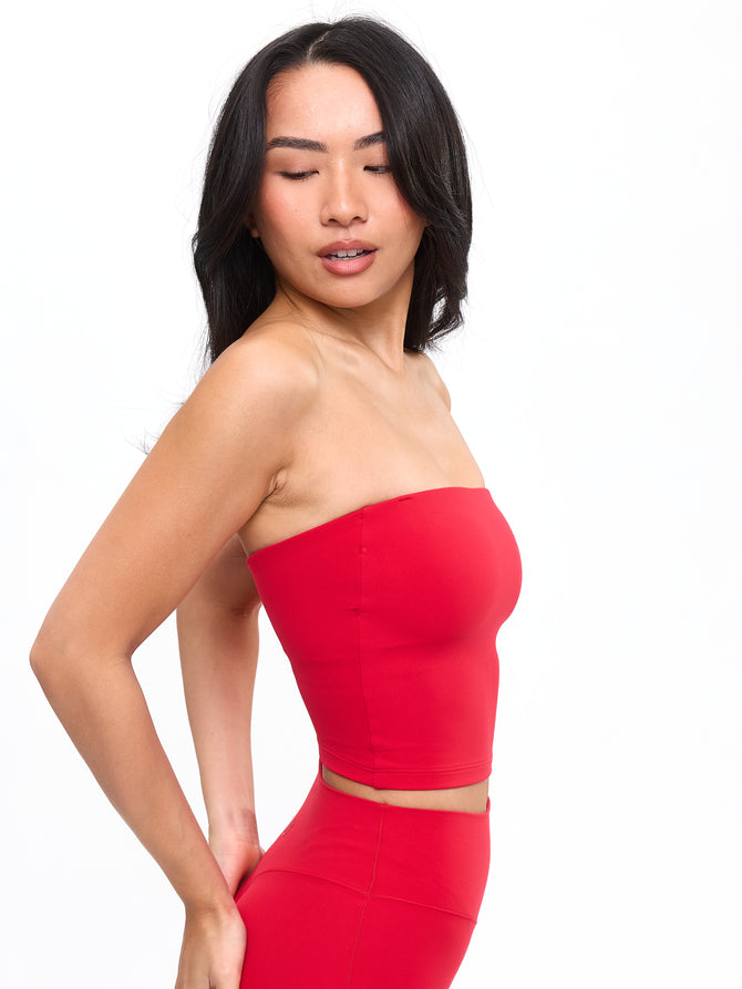 Butter Bandeau Crop - Lipstick Red Image 4