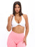 Twisted Halter Sports Bra - White Image 1