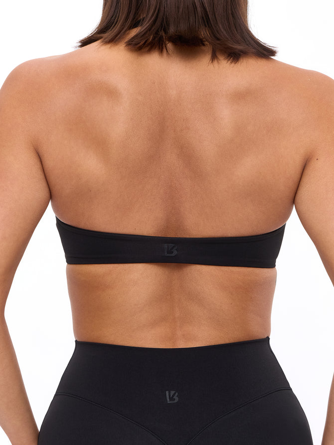 Twisted Halter Sports Bra - Onyx Black Image 4