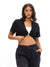 Slouchy Twist Crop - Onyx Black Image 1