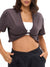 Slouchy Twist Crop - Espresso Image 5