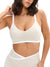 Dream Heather Contrast Sports Bra - Bone and Ivory Image 2