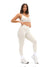 Dream Heather Contrast Sports Bra - Bone and Ivory Image 4