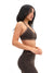 Dream Heather Contrast Sports Bra - Cold Brew and Grounds Image 2