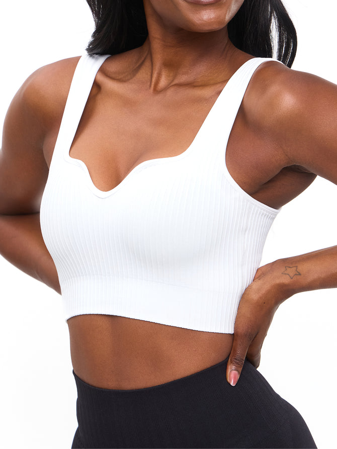 Ribbed Seamless Crop - White Image 0