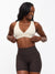 Ribbed Deep V Sports Bra - Bone Image 2