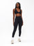 Ribbed Deep V Sports Bra - Onyx Black Image 5