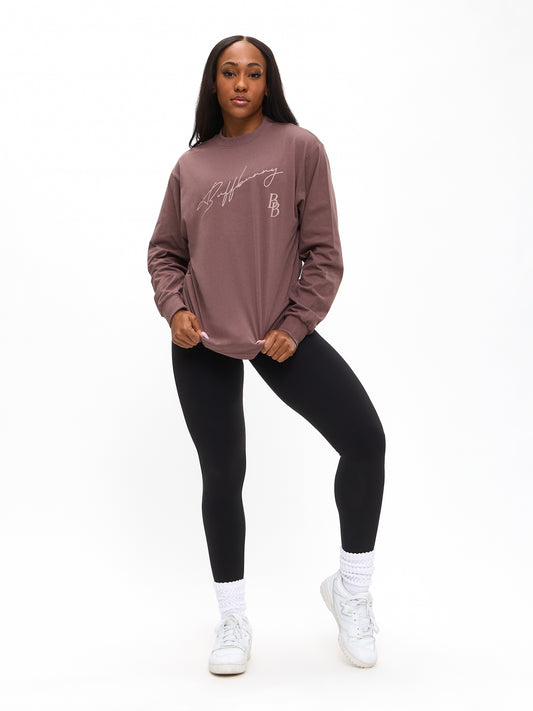 BB Long Sleeve Tee - Mocha Berry