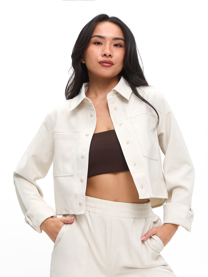 Snap Crop Jacket - Bone Image 0