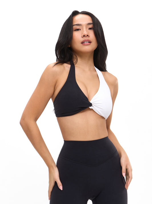 Poshknit Twist Halter - Black / White