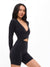 Poshknit Wrap Bodysuit - Onyx Black Image 0