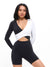 Poshknit Wrap Bodysuit - Black / White Image 0