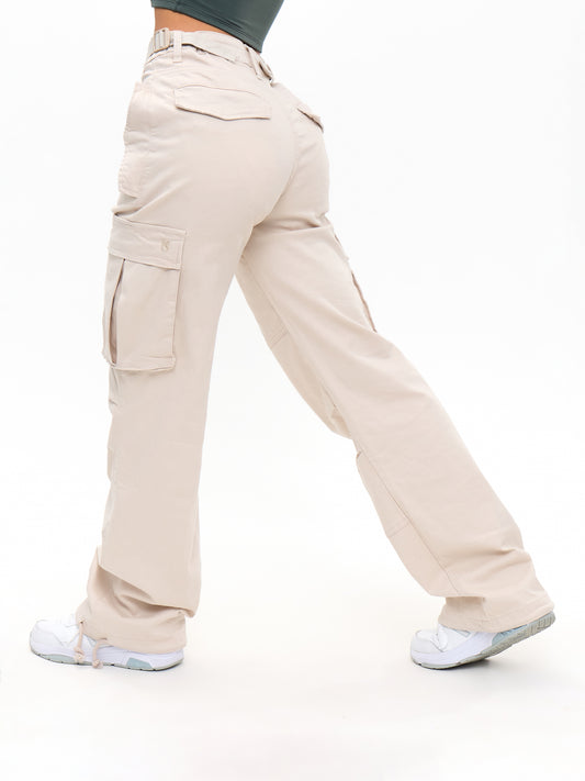 Curvy Stretch Cargo Pant - Bone