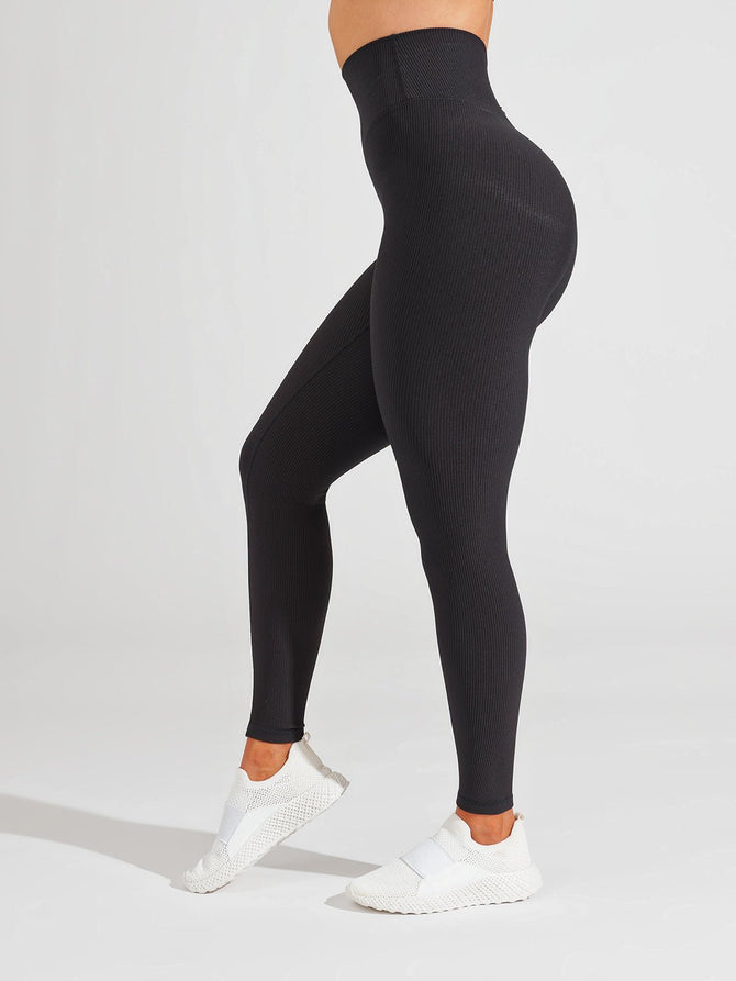 Material Girl Ribbed Legging - Onyx Black Image 5