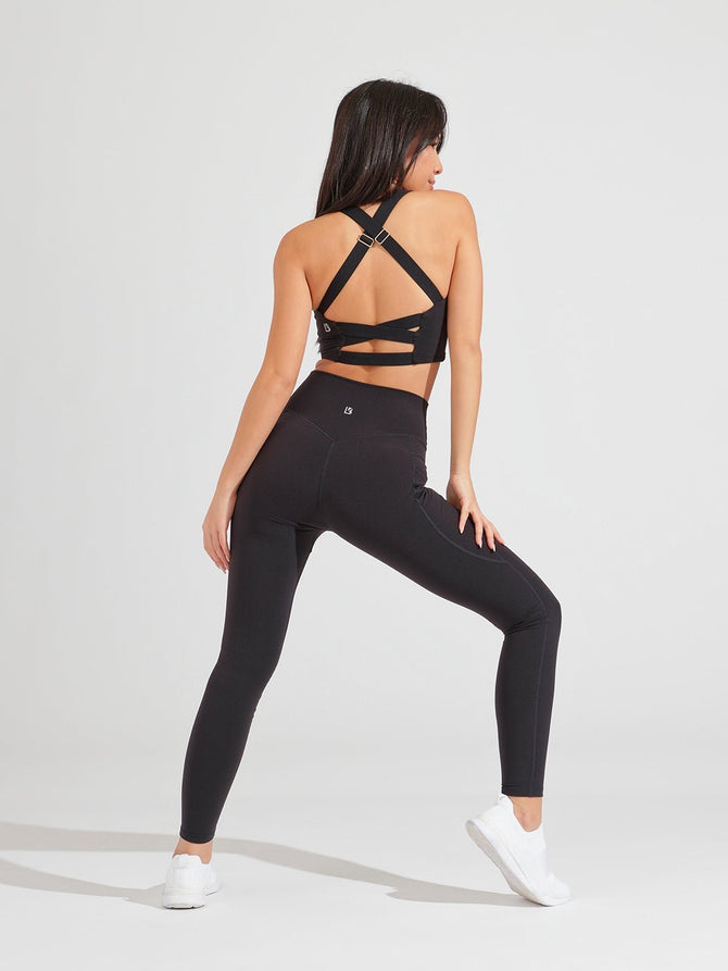 Candy Wrap Sports Bra - Onyx Black Image 4