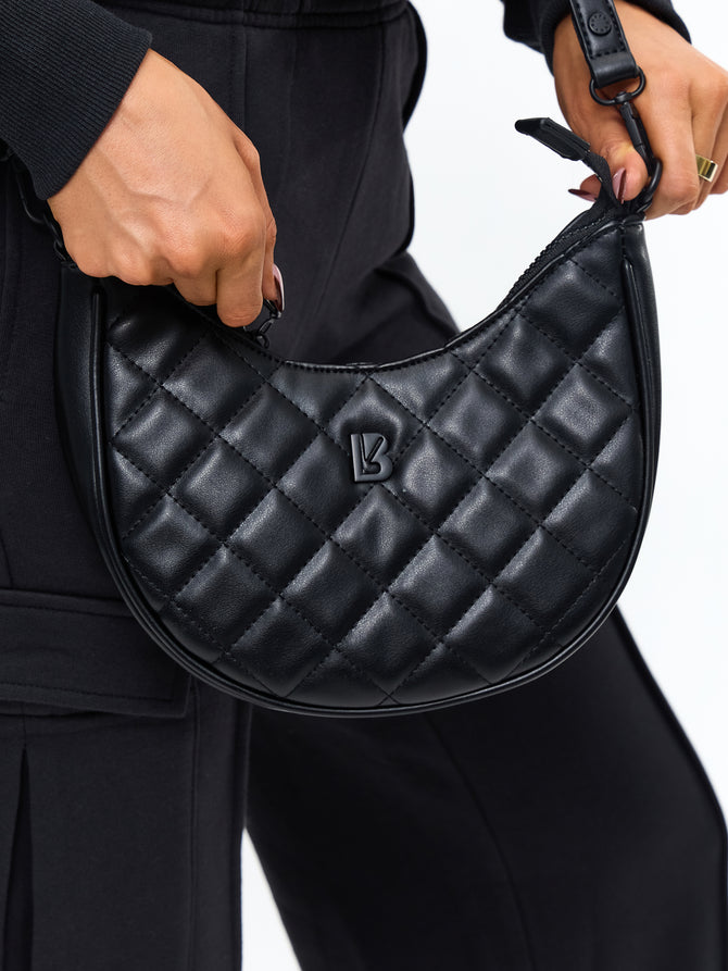 Quilted black crossbody purse sale