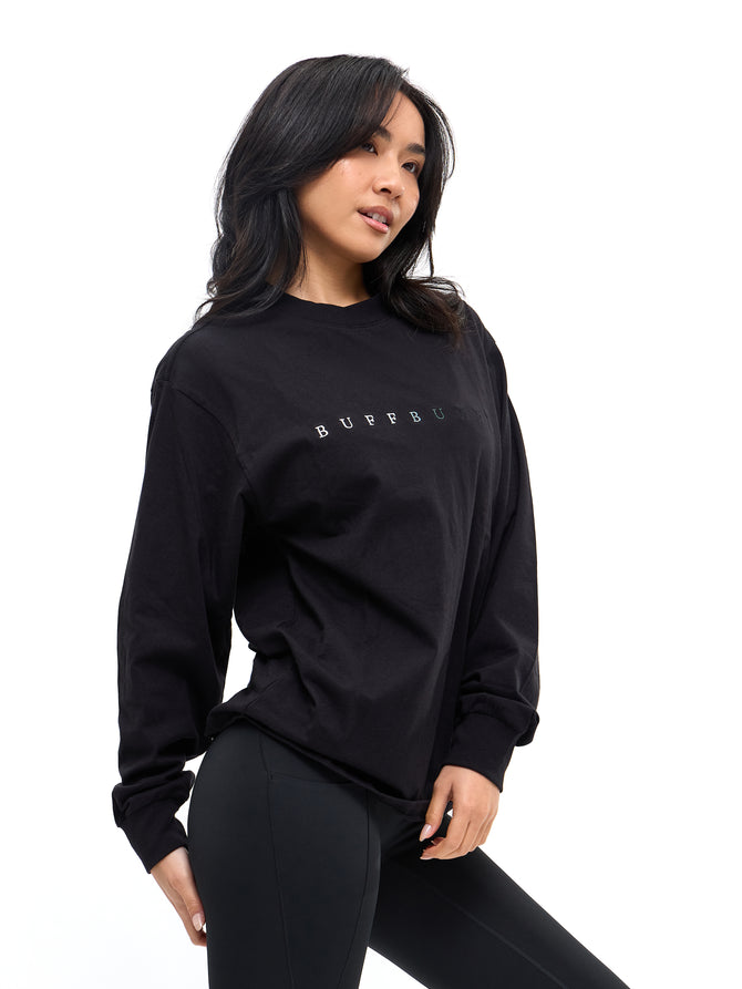 Gradient Long Sleeve Tee - Black Image 2