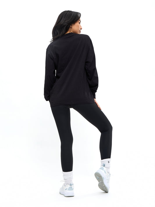 Gradient Long Sleeve Tee - Black