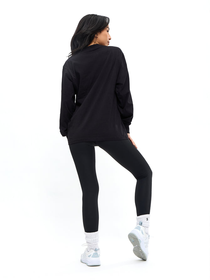 Gradient Long Sleeve Tee - Black Image 1