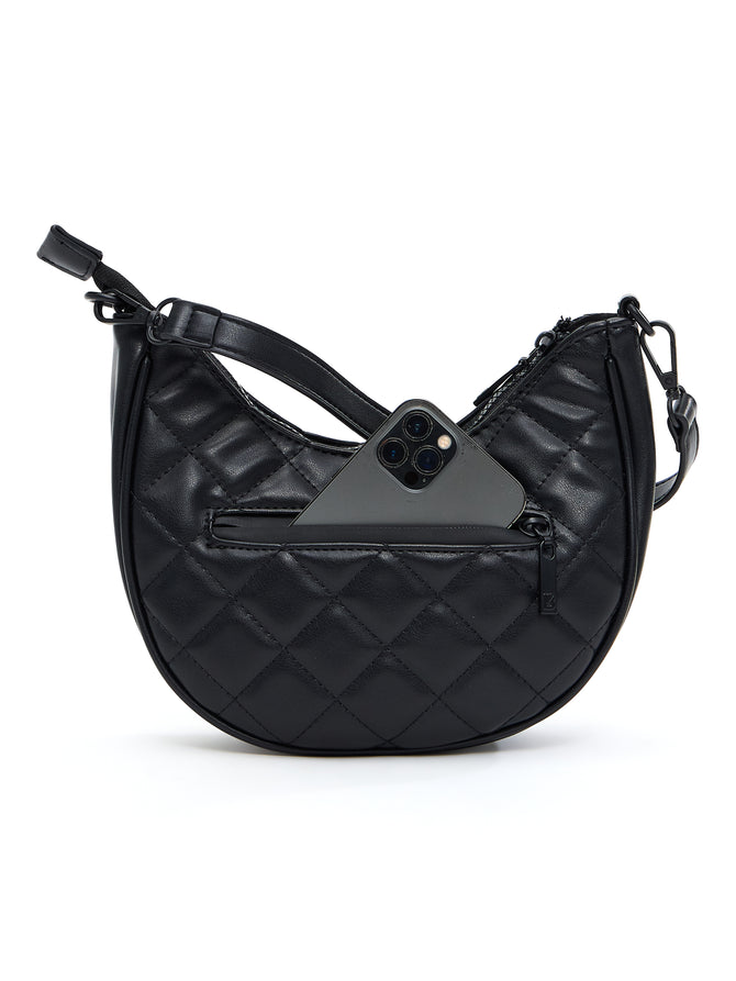 Quilted Crossbody Purse Onyx Black