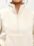 Plush Fleece Quarter Zip Pullover - Oat Milk Image 2