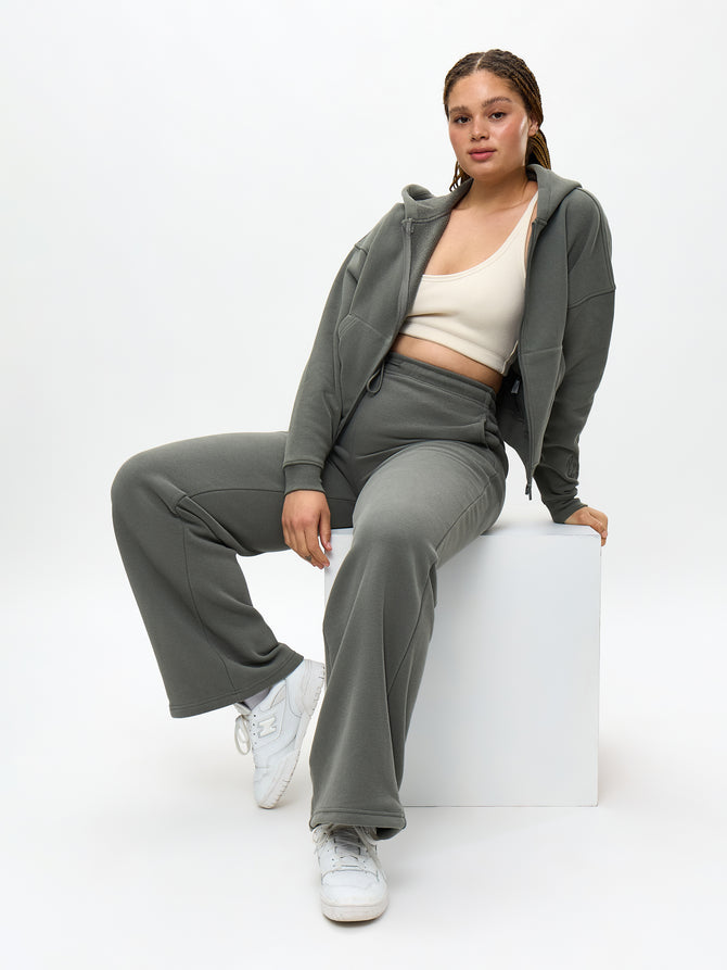 Plush Fleece Straight Leg Sweat Pant - Frosted Sage Image 0