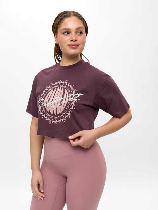 Build Crop Tee - Smoked Cherry