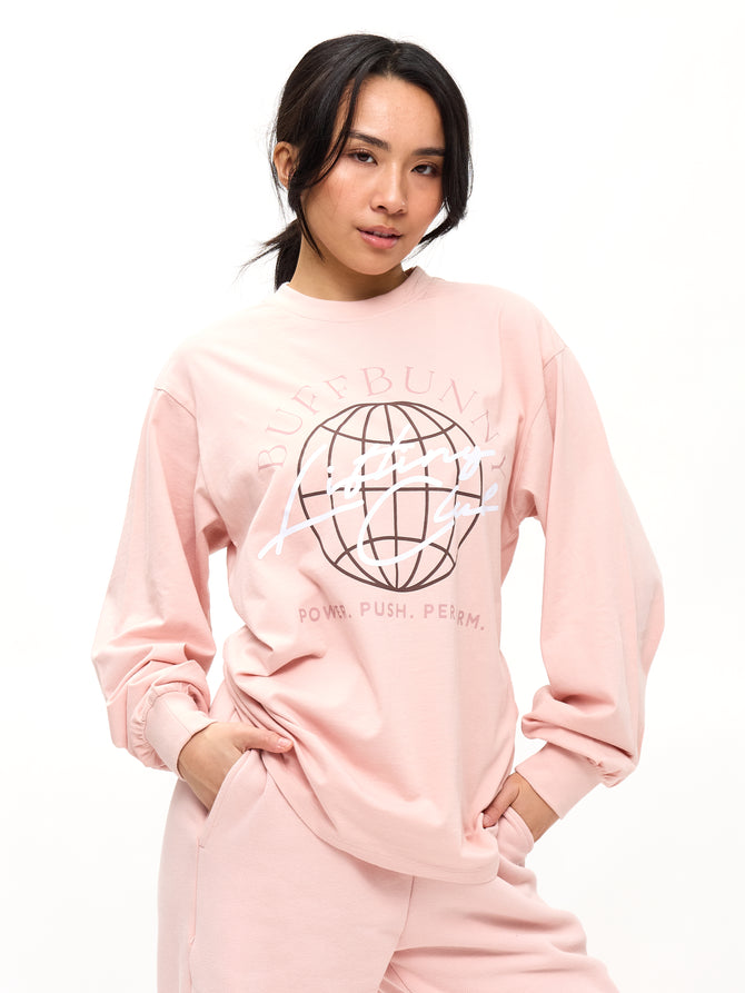 Lifting Club Long Sleeve Tee - Strawberry Milk Image 2