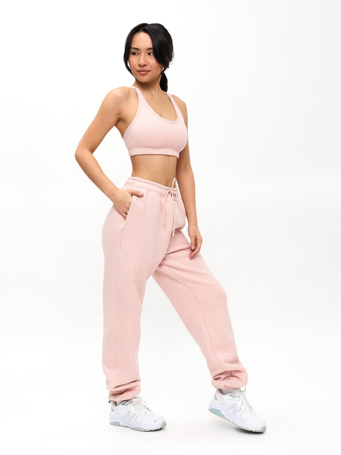 Plush Fleece Jogger - Strawberry Milk Image 3