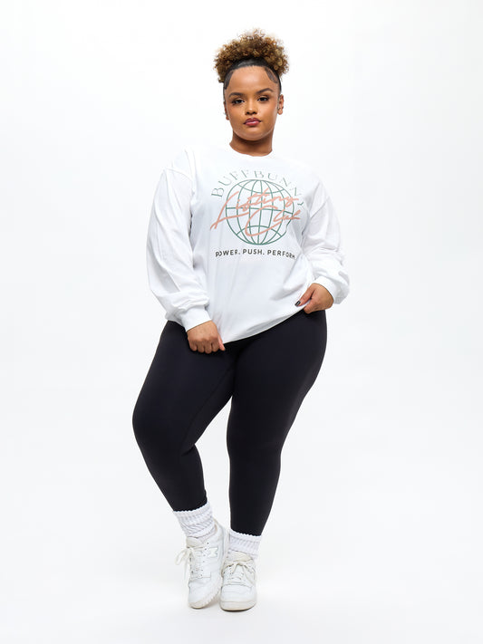 Lifting Club Long Sleeve Tee - White