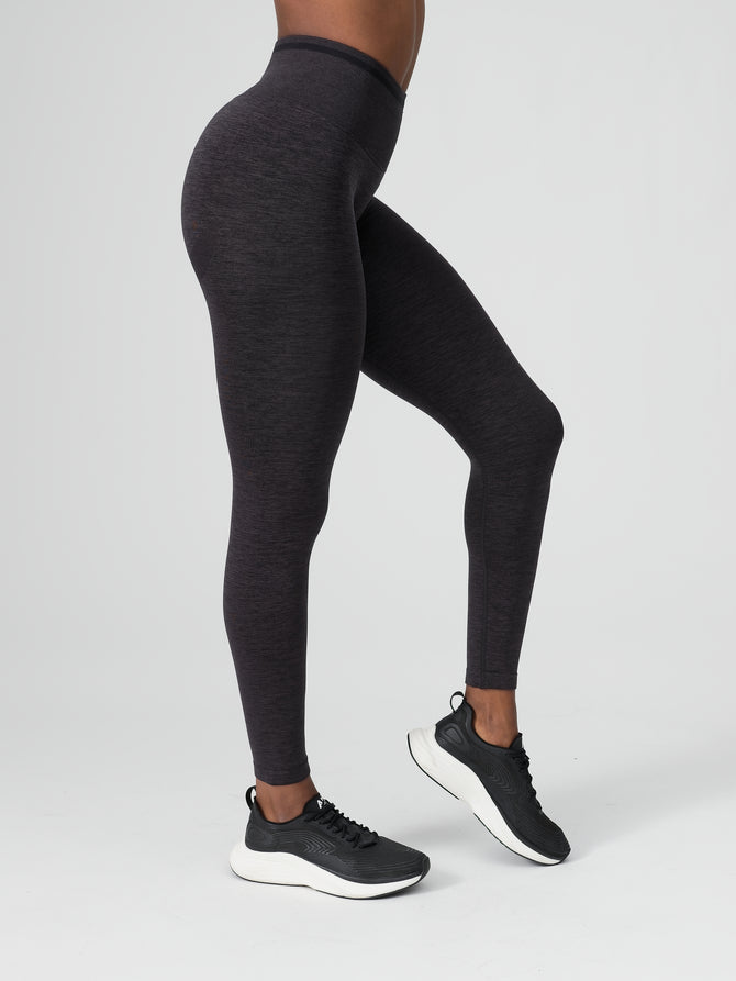 Womens Workout Yoga Solid Charcoal Grey Leggings | Gearbunch.com