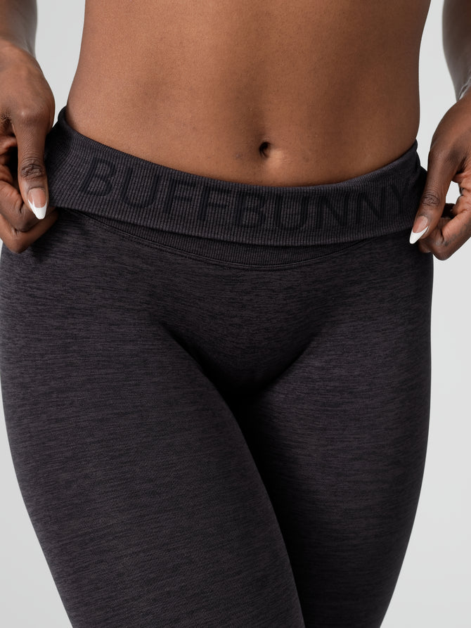 Buy Bubble Texture Burnout Elastic Waistband Leggings Charcoal For