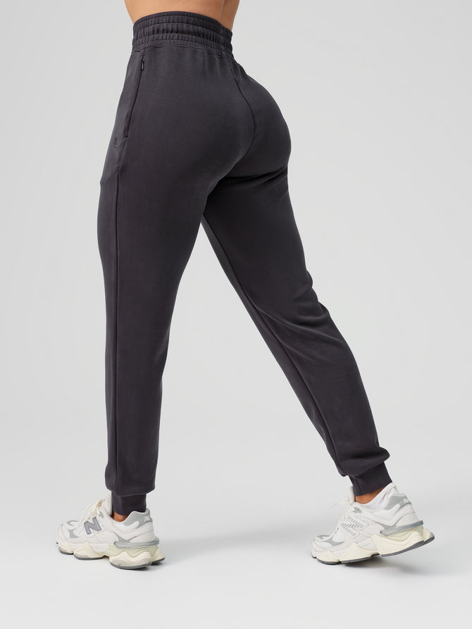 Luxe Laid-Back Ponte Joggers - Charcoal