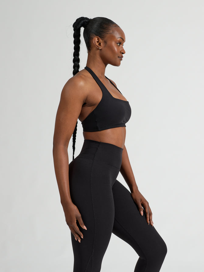 Cute Black Fitness Bra Top with removable pads, perfect for the gym