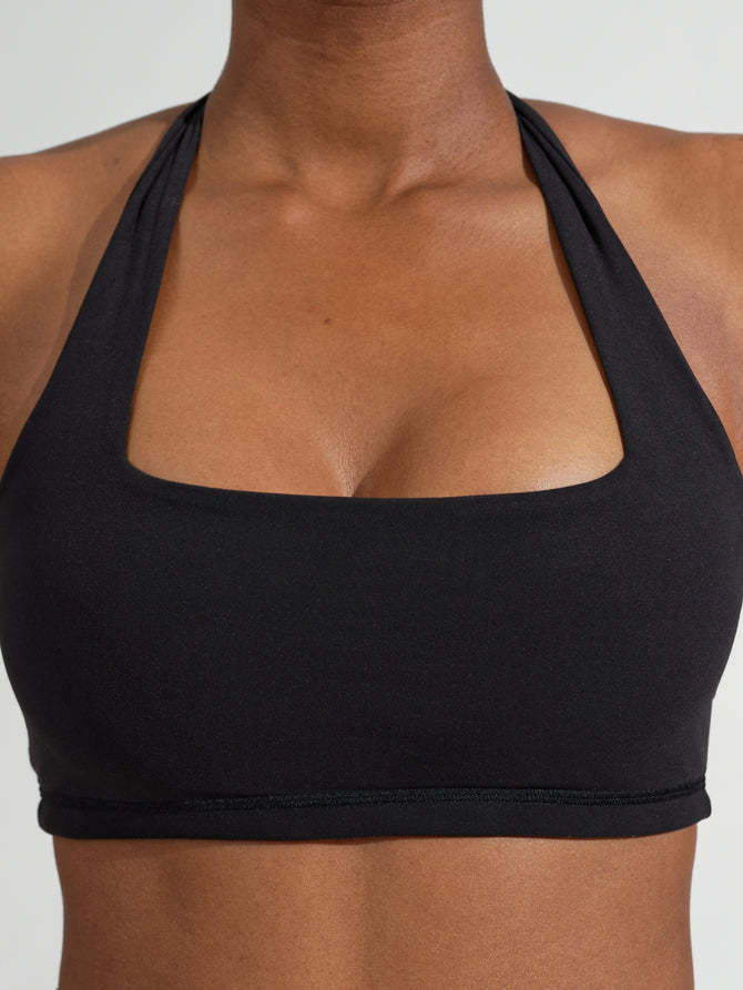 Womens Halter Sports Bras for Women Cute Gym Supportive for Large Bust  Running Full Support Compression Sports Bra Black at  Women's  Clothing store
