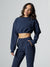 Cloud Long Sleeve Crop - Navy Image 4