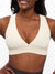 Ribbed Deep V Sports Bra - Bone Image 0