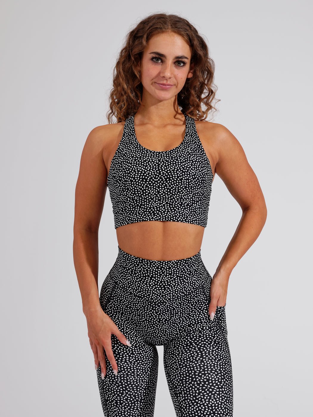 Rosa Sports Bra - Black Bossy Print