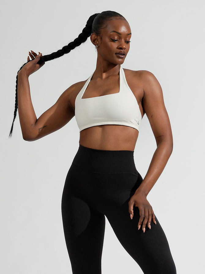 Ivory Rose Fuller Bust contrast sports bra with strappy back